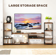 Industrial TV Stand With Storage Shelves For TVs Up To 60 Inches Ideal For Living Rooms