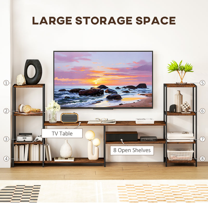 Industrial TV Stand With Storage Shelves For TVs Up To 60 Inches Ideal For Living Rooms