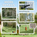 Walk in Chicken Run with Cover Feeding Door Hanging Feeder and Perch for 12-18 Poultry by PawHut