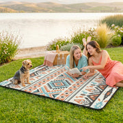 Camping Mat for 3 to 4 People with Water-Repellent Surface and Easy Carry Mixed Colour AOSOM