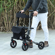4 Wheel Folding Rollator Walker with Seat Bag and Dual Brakes for Seniors and Disabled by HOMCOM AOSOM