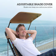 Set of 2 Zero Gravity Outdoor Reclining Chairs with Canopy Cup Holder and Cushion by Outsunny