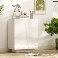 White Glossy Hallway Storage Cabinet with Adjustable Shelves for Shoes and Essentials, 70 x 40 x 88cm