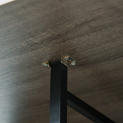 Extendable Drop Leaf Dining Table for 6 People Space Saving Design for Home Grey Black