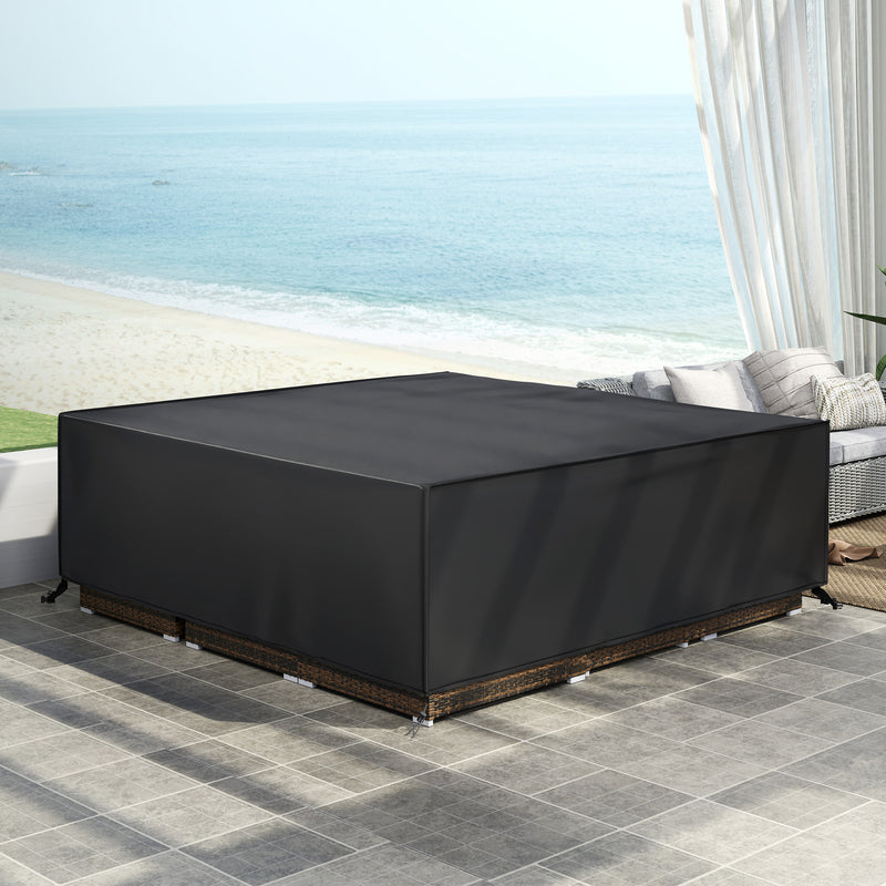 Large Square Waterproof Garden Furniture Cover 600D Oxford 230 x 230 x 70 cm Black by Outsunny