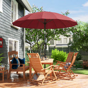 Garden Parasol Umbrella with Adjustable Tilt for Sun Protection and Shade Wine Red Outsunny