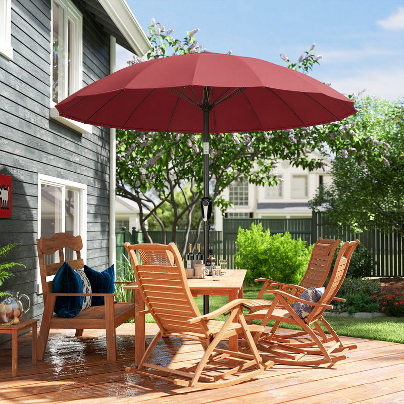 Garden Parasol Umbrella with Adjustable Tilt for Sun Protection and Shade Wine Red Outsunny