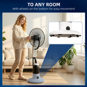 Standing Fan with Misting System for Cool and Comfortable Home Use White AOSOM