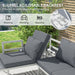 Grey 3 Piece Patio Furniture Set with Adjustable Lounger and Table by Outsunny