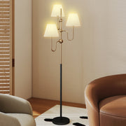 Tall 3 Light Floor Lamp With Foot Switch Ideal For Living Room Or Office Use, Grey