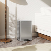 Stainless Steel 20L Pedal Kitchen Bin with Soft Close Lid and Removable Inner Bucket for Home