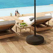 Brown 28kg Sand or 23kg Water Filled Garden Parasol Base Outdoor Umbrella Stand by Outsunny