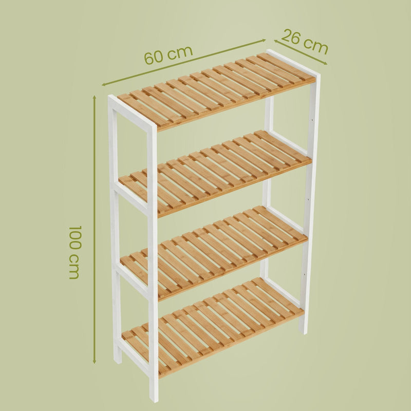 Close-up of the bamboo frame and shelf construction