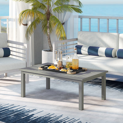 Grey Aluminium Outdoor Coffee Table 100cm x 60cm Weather Resistant by Outsunny