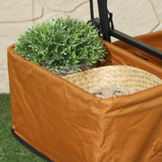 Orange Folding Trolley Cart with Canopy and Handle for Shopping Camping by Outsunny