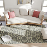 Large UV Resistant Indoor Outdoor Rug Easy to Clean with Geometric Design 230x160cm, Grey