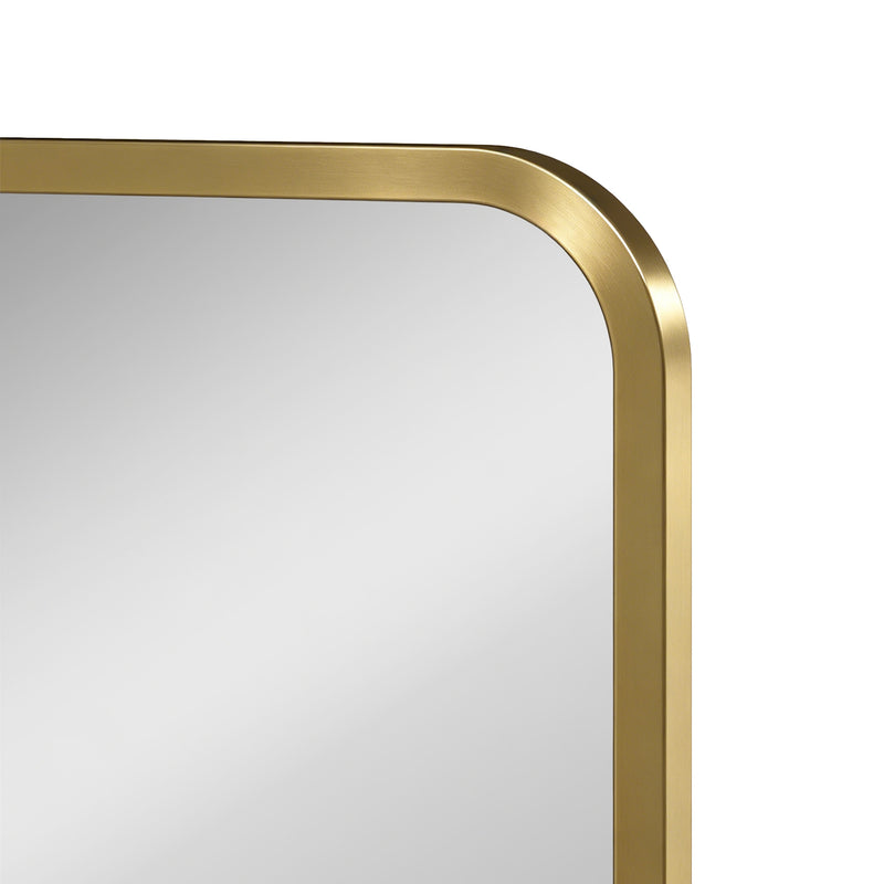 Hallway Wall Mirror with Shelf for Keys and Essentials Medium Size Gold