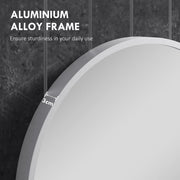 Round Tempered Glass Bathroom Wall Mirror 60cm Ideal for Small Spaces, Silver Tone