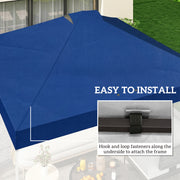 Gazebo Replacement Canopy Waterproof UV Protection for 3 x 3 m Straight-Leg Frame Blue Outsunny