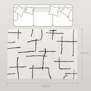 Soft High Pile Geometric Area Rug Washable Floor Carpet for Living Room or Bedroom, Cream