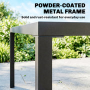 Garden Dining Set for 4 with Weather Resistant Table and Chairs Easy Care Black Outsunny