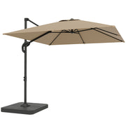 Square Cantilever Garden Parasol With Adjustable UPF50+ Shade and Fillable Base Weights Outsunny