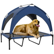 Elevated Cooling Dog Bed with Breathable Mesh for Large Pets Ideal for Summer Use Dark Blue