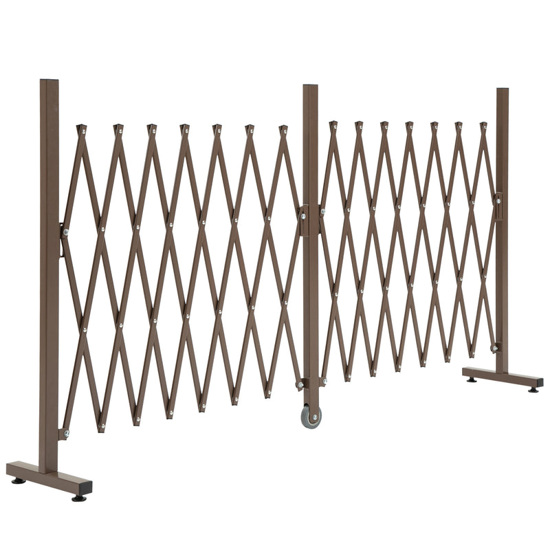 Dark Brown Aluminium Garden Trellis Screen 4m Freestanding Expandable Fence Panel
