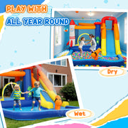 5 in 1 Kids Bouncy Castle with Water Slide Splash Pool and Blower by Outsunny AOSOM