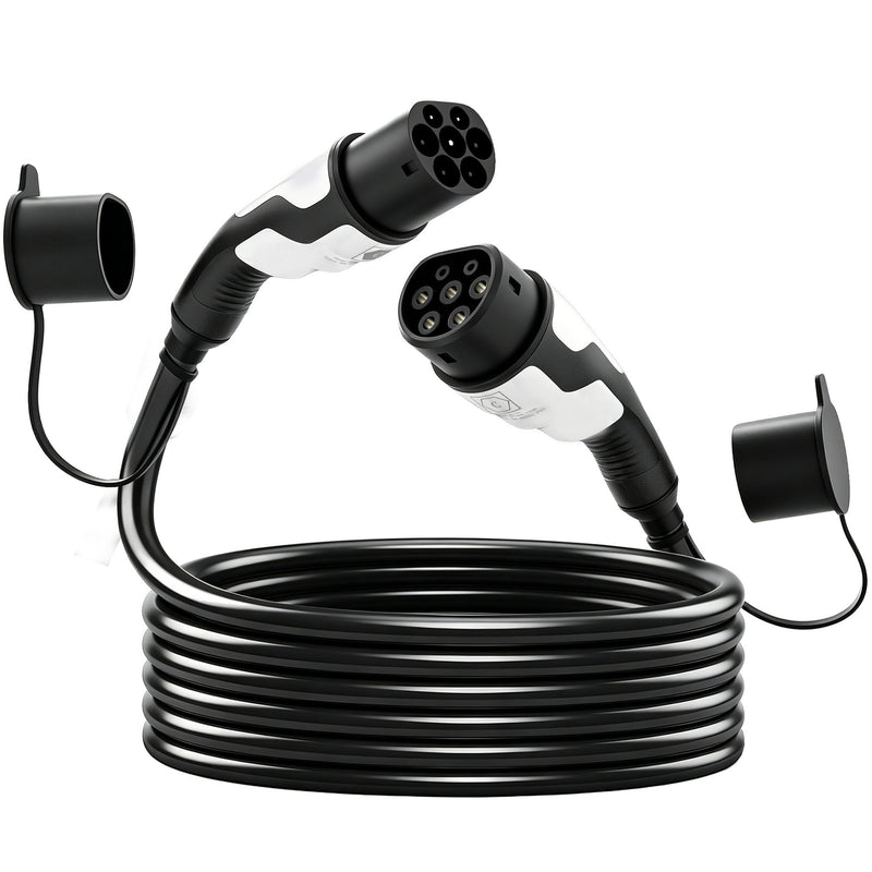EV Charging Cable 10 Metre Type 2 Fast Charge for Easy Home and Public Use Black White