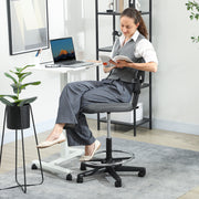 Ergonomic Mesh Standing Desk Chair with Adjustable Footrest for Office Comfort Charcoal Grey
