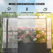 Raised Garden Bed with Clear Greenhouse Cover for Easy Gardening and Plant Protection Black Outsunny