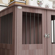 Dog Crate Table for Medium and Large Dogs with Magnetic Door Indoor Use Purple by PawHut