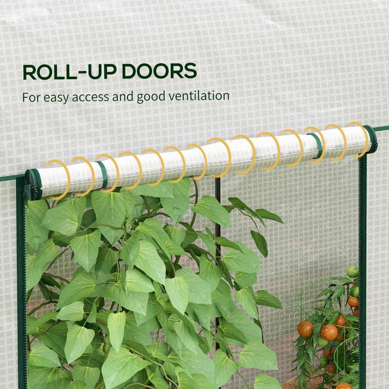 Walk In Garden Greenhouse With Zipped Doors For Plant Protection 200 x 100cm White