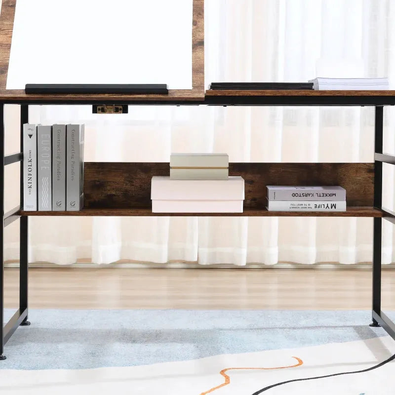Adjustable Art Desk, 15-Level Tabletop, Multifunctional Homcom