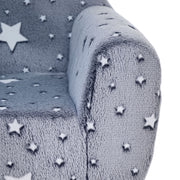 Kids Glow in the Dark Armchair with Star Design Ideal for Bedroom or Playroom, Grey