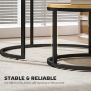 Set of Two Nesting Side Tables with Wood Effect Finish Ideal for Living Room, Natural