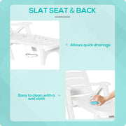 White 3 Piece Garden Furniture Set With Dining Table And Lounger Chairs For Outdoor Lounging