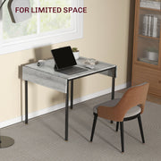 Extendable Drop Leaf Dining Table for Small Spaces Seats Four People Grey