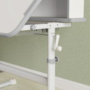 Height Adjustable Kids Desk and Chair Set with Tiltable Desktop and Reading Rack Grey by AIYAPLAY