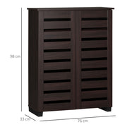 Dark Brown 5 Tier Narrow Shoe Cabinet with Adjustable Shelves for Hallway Storage by HOMCOM