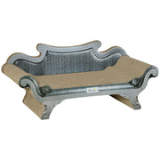 Cat Scratching Lounger with Curved Cardboard Surface for Play and Resting, Brown