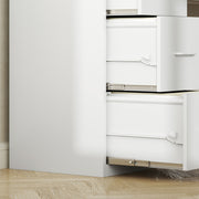 White Four Drawer Steel Filing Cabinet for Home or Office by HOMCOM