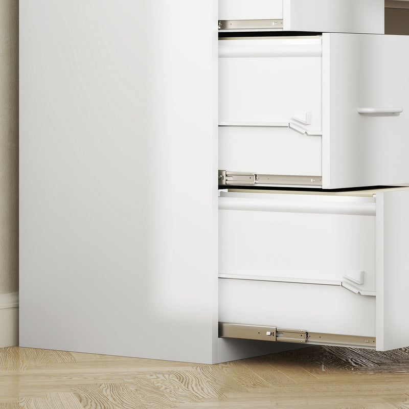 White Four Drawer Steel Filing Cabinet for Home or Office by HOMCOM