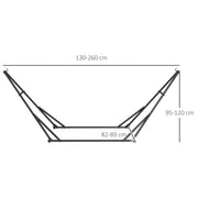 Black Foldable Hammock with Metal Frame and Carry Bag for Garden or Patio Use 120kg Load
