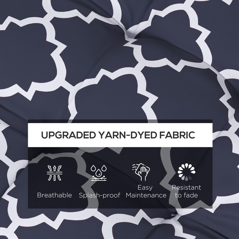 Blue 4 Piece Garden Chair Cushion Set With Ties For Indoor Or Outdoor Comfort