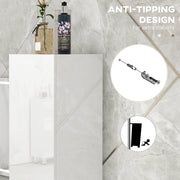 Tall Freestanding Bathroom Storage Cabinet With Adjustable Shelves And Doors, White