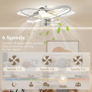 Ceiling Fan with Light and Remote for Year Round Comfort and Starry Sky Effect Silver Tone AOSOM