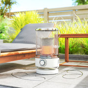 Freestanding 2000W Electric Patio Heater with Tip Over Protection for Outdoor Use, White