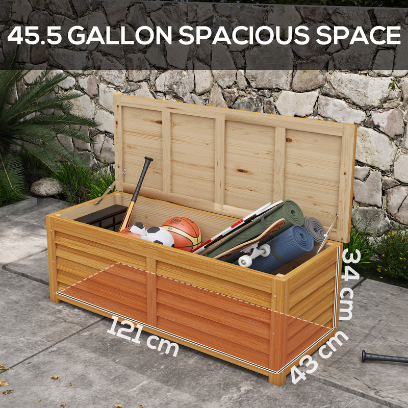 Wooden Deck Box Outdoor Garden Storage by Outsunny